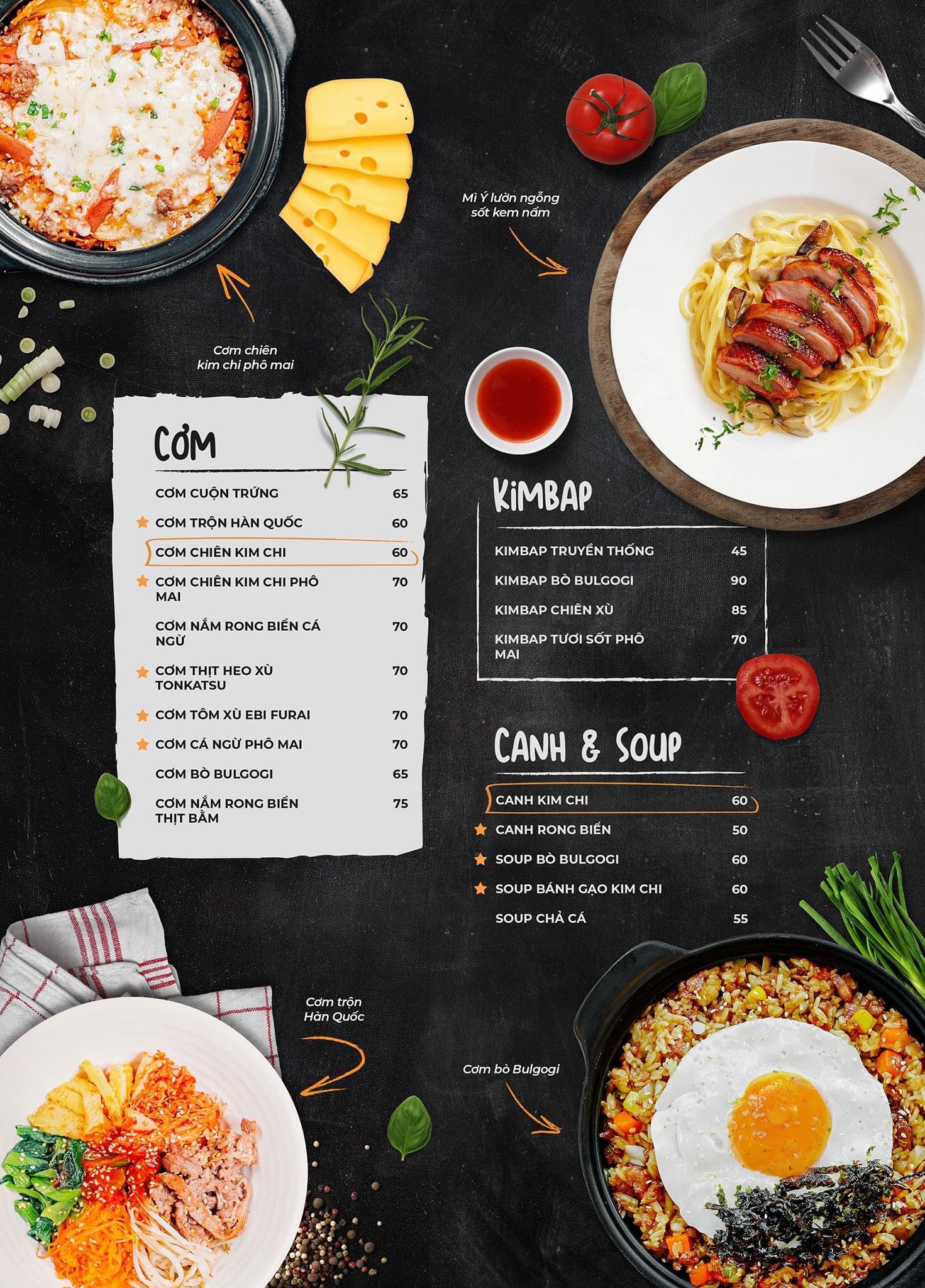 Hẻm Fast Food menu/ thực đơn/ giá