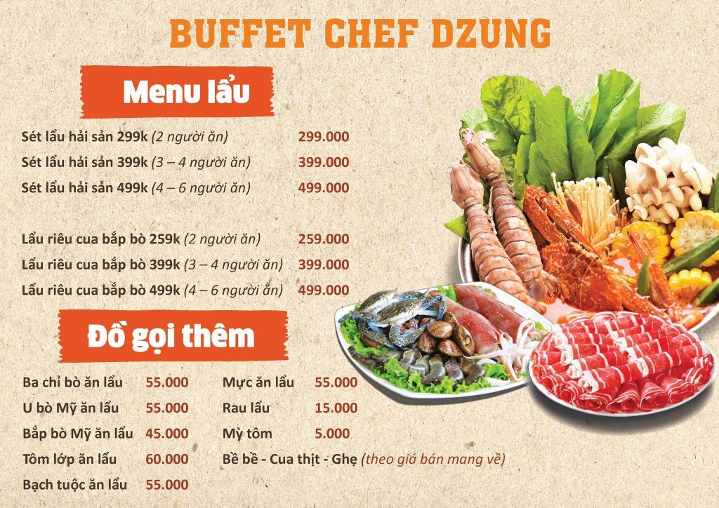 Buffet Chef Dzung menu