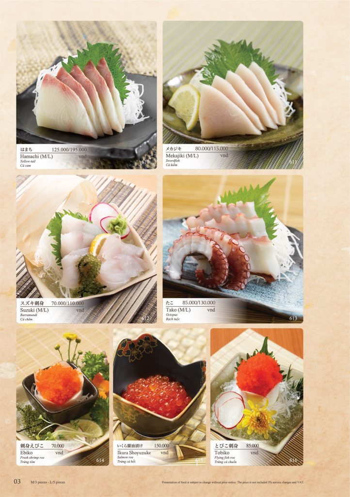 Sushi Tei menu