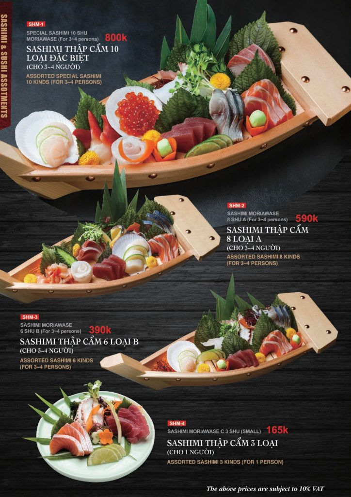 Sushi Bar menu